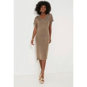 TUCKERNUCK Tuckernuck Bronze Metallic Knit Indie Dress NWT Size XL